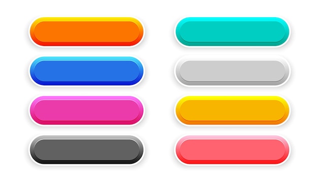 colorful web button element sign in collection