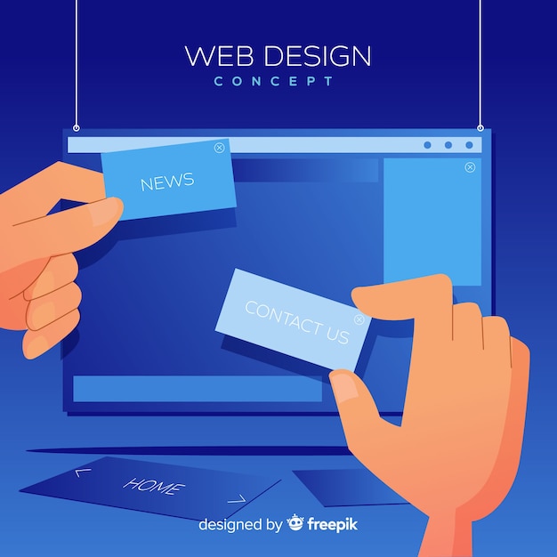 Vettore gratuito concetto di design web colorato con design piatto