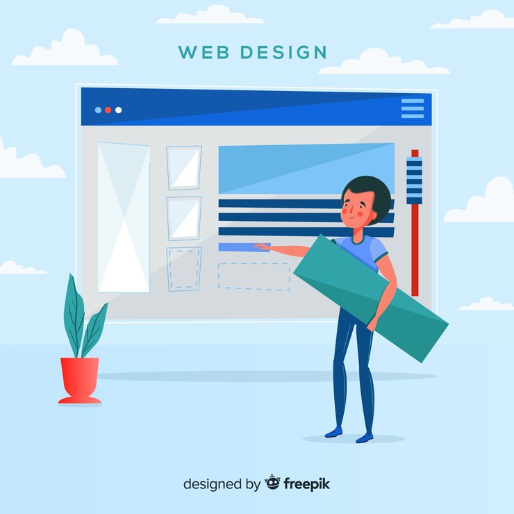 Free Vector colorful web design concept with flat design