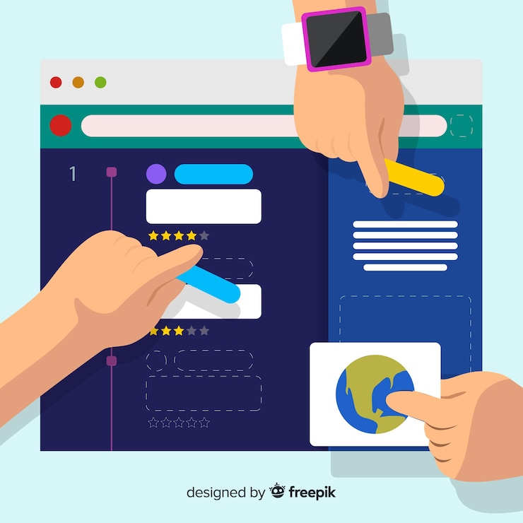 Free Vector colorful web design concept with flat design