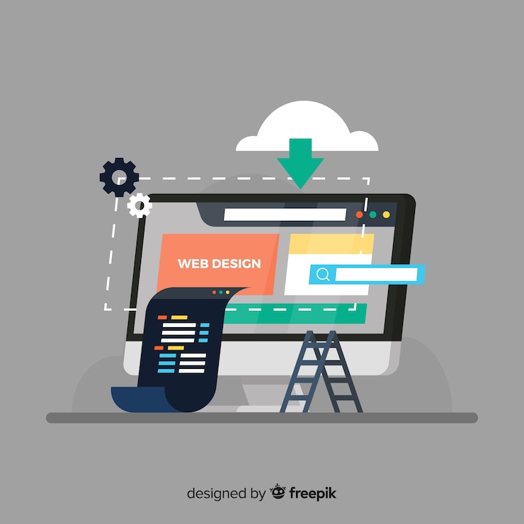 Free Vector colorful web design concept with flat design