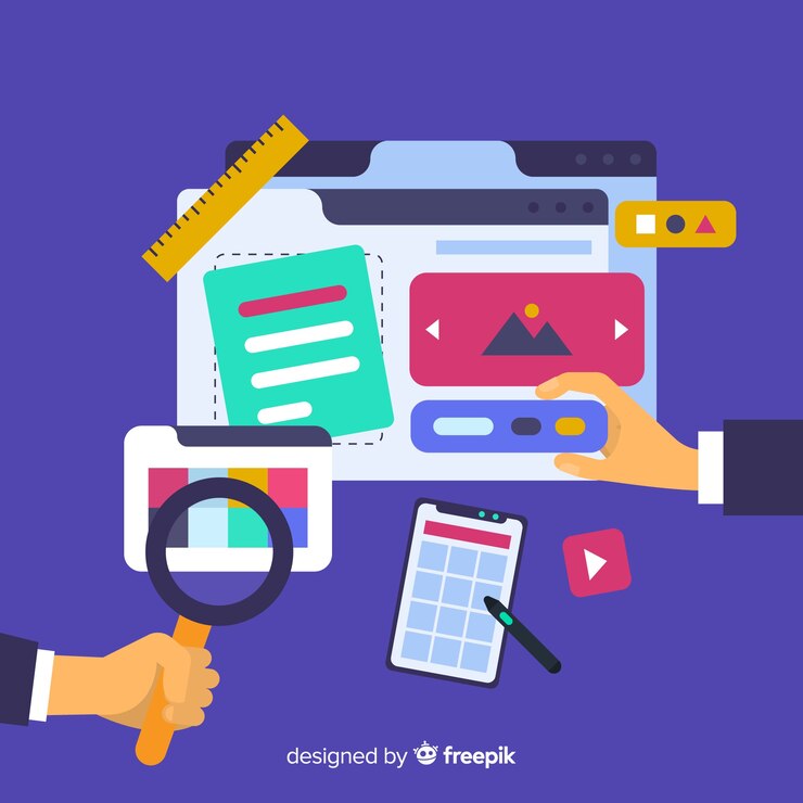 Free Vector colorful web design concept with flat design