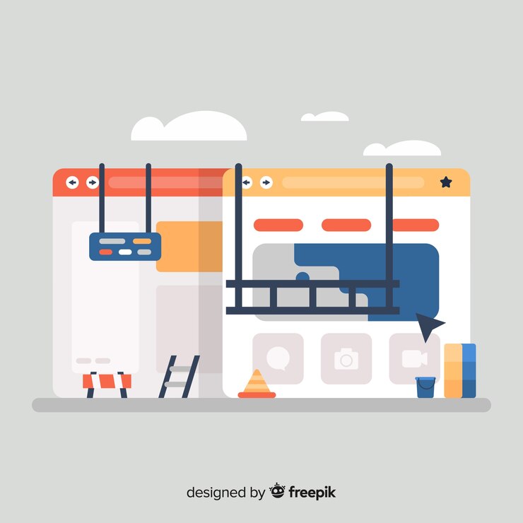 Free Vector colorful web design concept with flat design