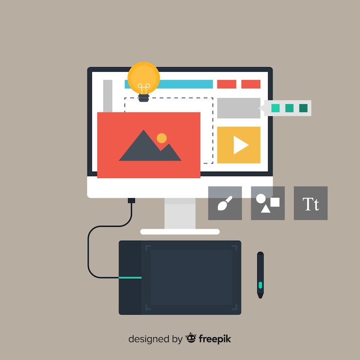 Free Vector colorful web design concept with flat design
