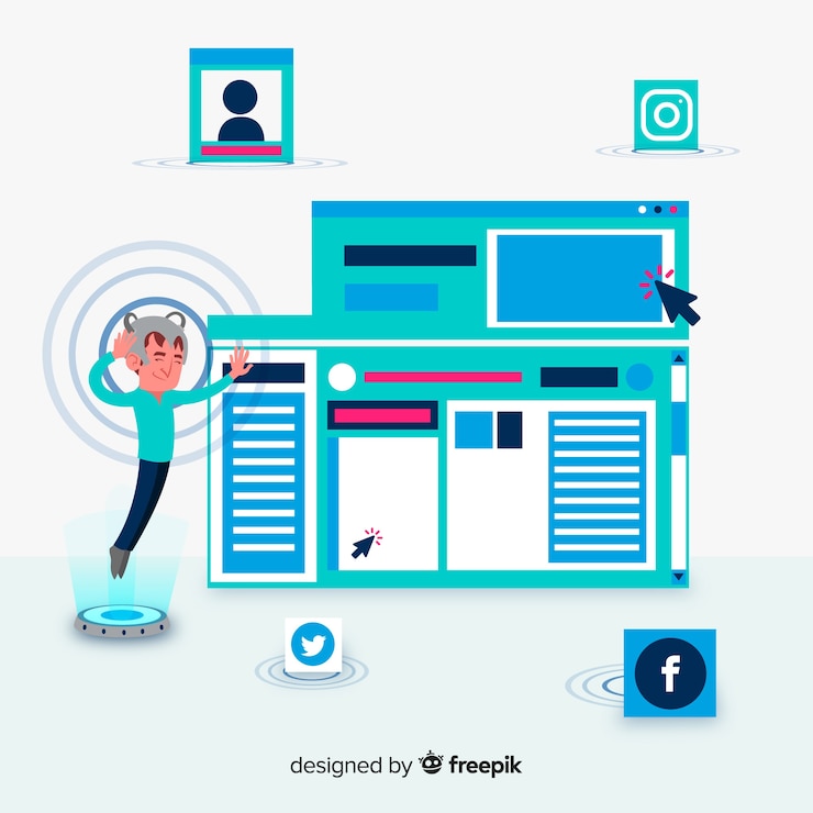 Free Vector colorful web design concept with flat design