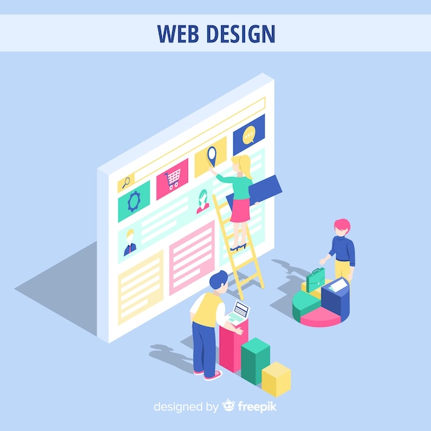아이소 메트릭 관점으로 다채로운 웹 디자인 컨셉