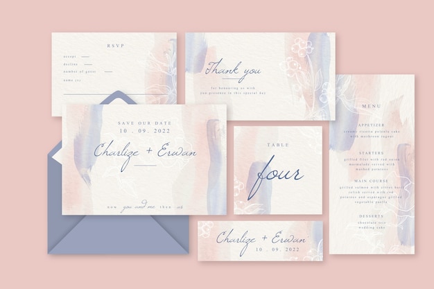 Colorful wedding invitation concept