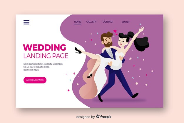 Colorful  wedding landing page