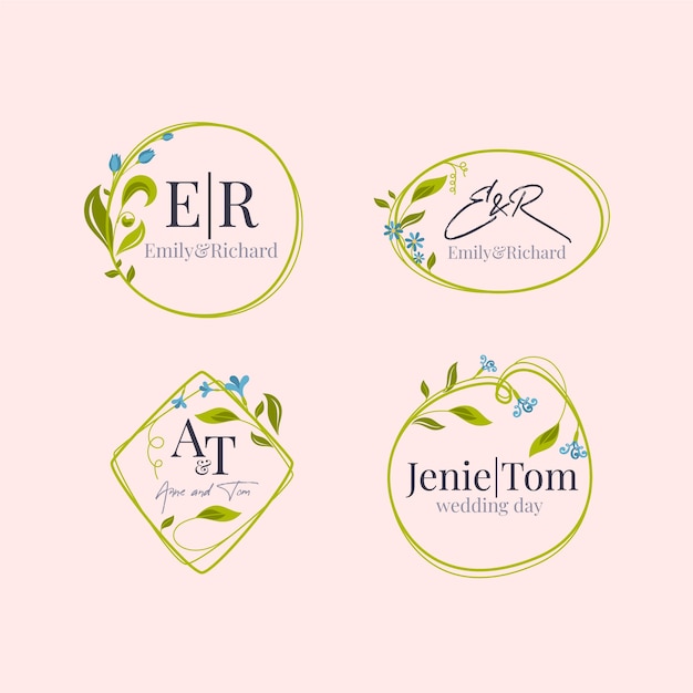 Colorful wedding monograms pack