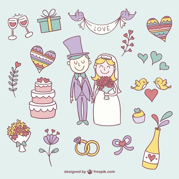 Colorful wedding scribbles