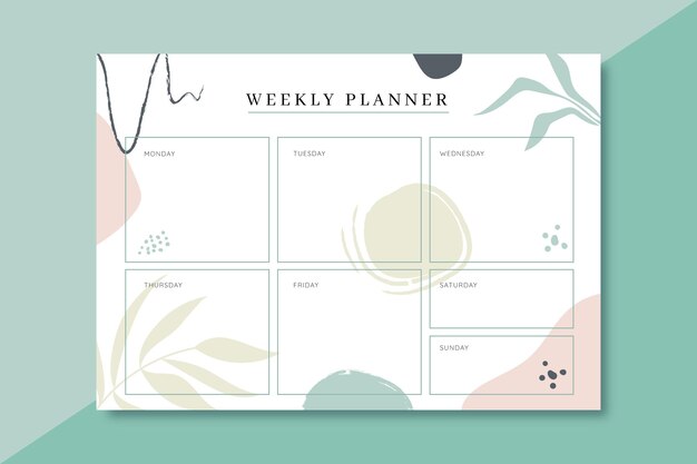 Colorful weekly planner template