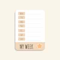 Free vector colorful weekly schedule