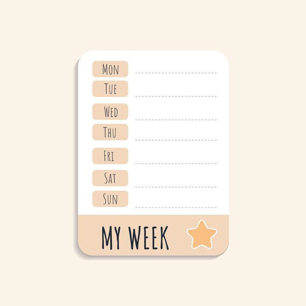 Красочное недельное расписание