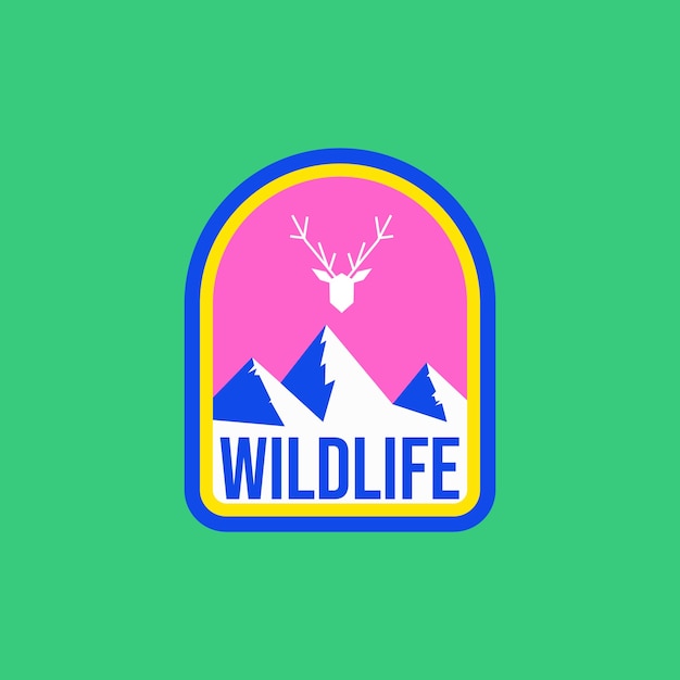 無料ベクター カラフルな野生生物のロゴ