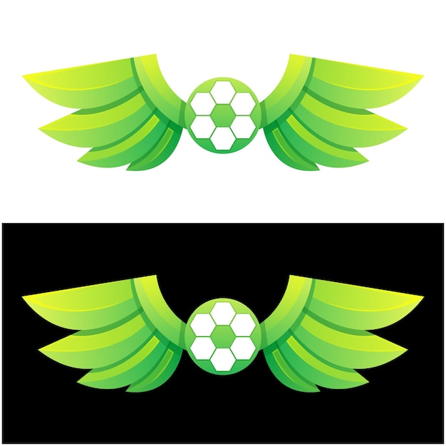 Красочный дизайн логотипа мяча крылья
