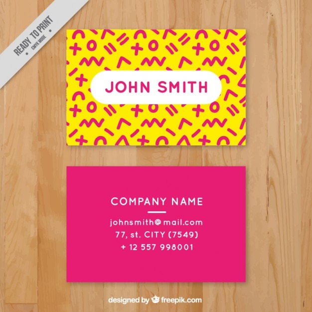 Free vector colorful with hand drawn pattern business card