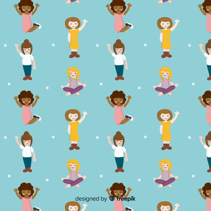 Free Vector colorful women pattern with flat design