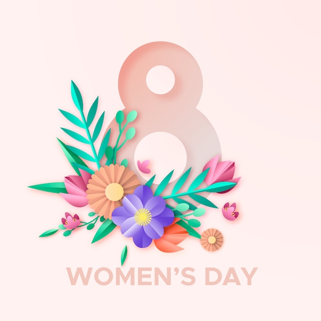 Free vector colorful women's day in paper style