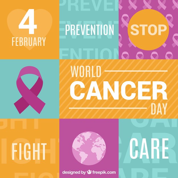 Colorful world cancer day background