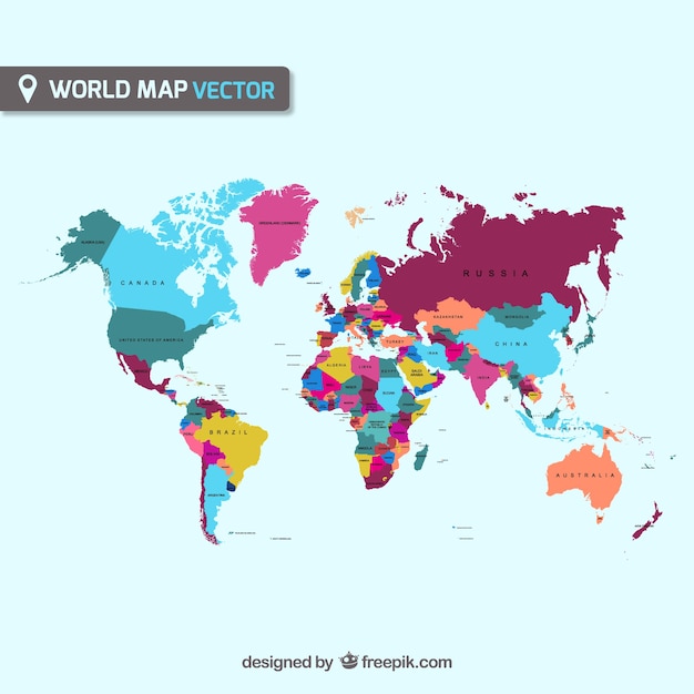 Colorful world map