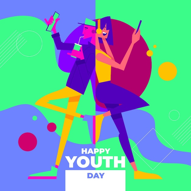 Free vector colorful youth day celebration