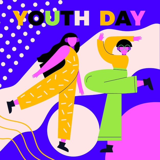 Colorful youth day concept