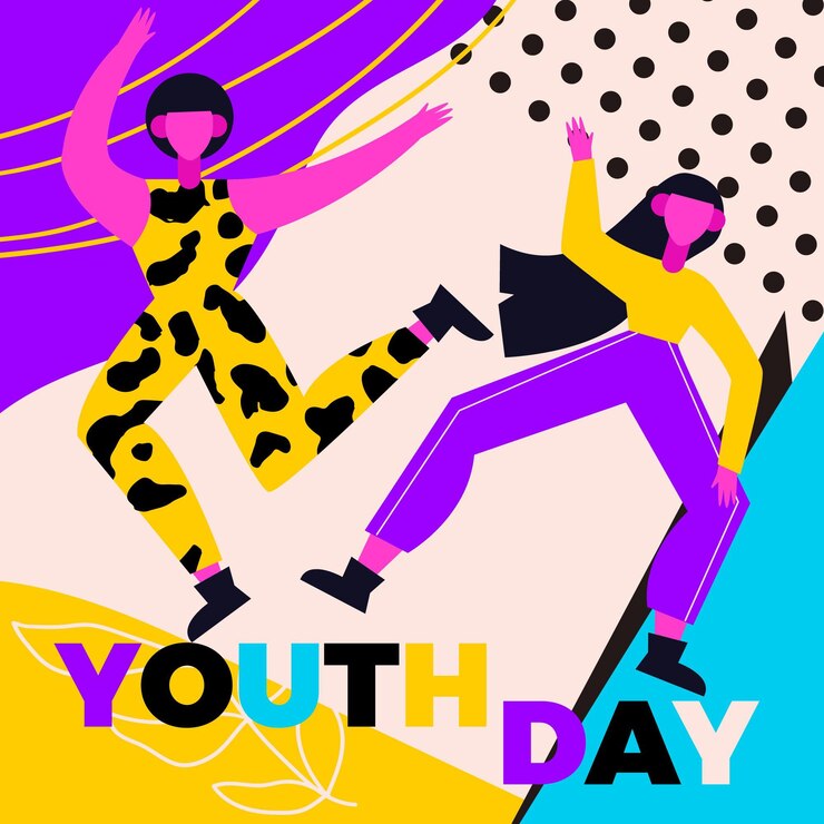 Free Vector colorful youth day concept