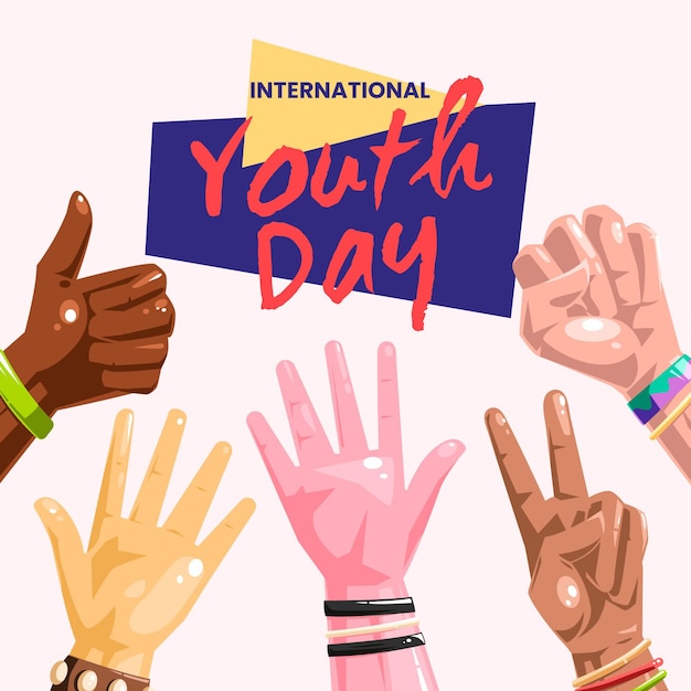 Free vector colorful youth day concept