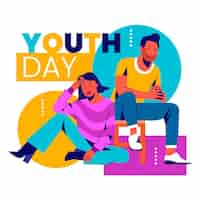 Free vector colorful youth day concept