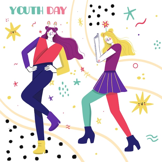 Colorful youth day concept