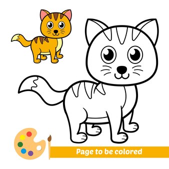 아이들을 위한 색칠하기 책, 고양이 벡터