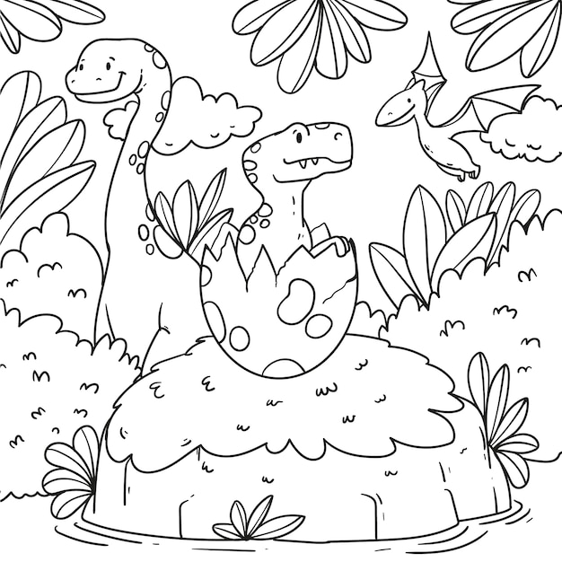 Free vector coloring book illustration