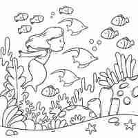 Free vector coloring book illustration