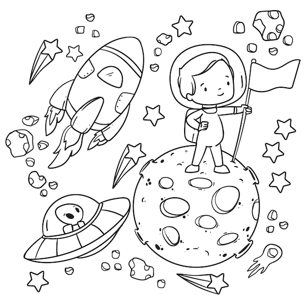 Free vector coloring book illustration