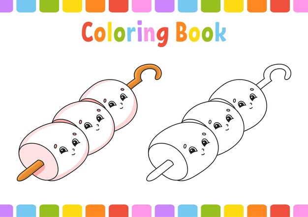 Download Premium Vector | Coloring book for kids barbecue theme