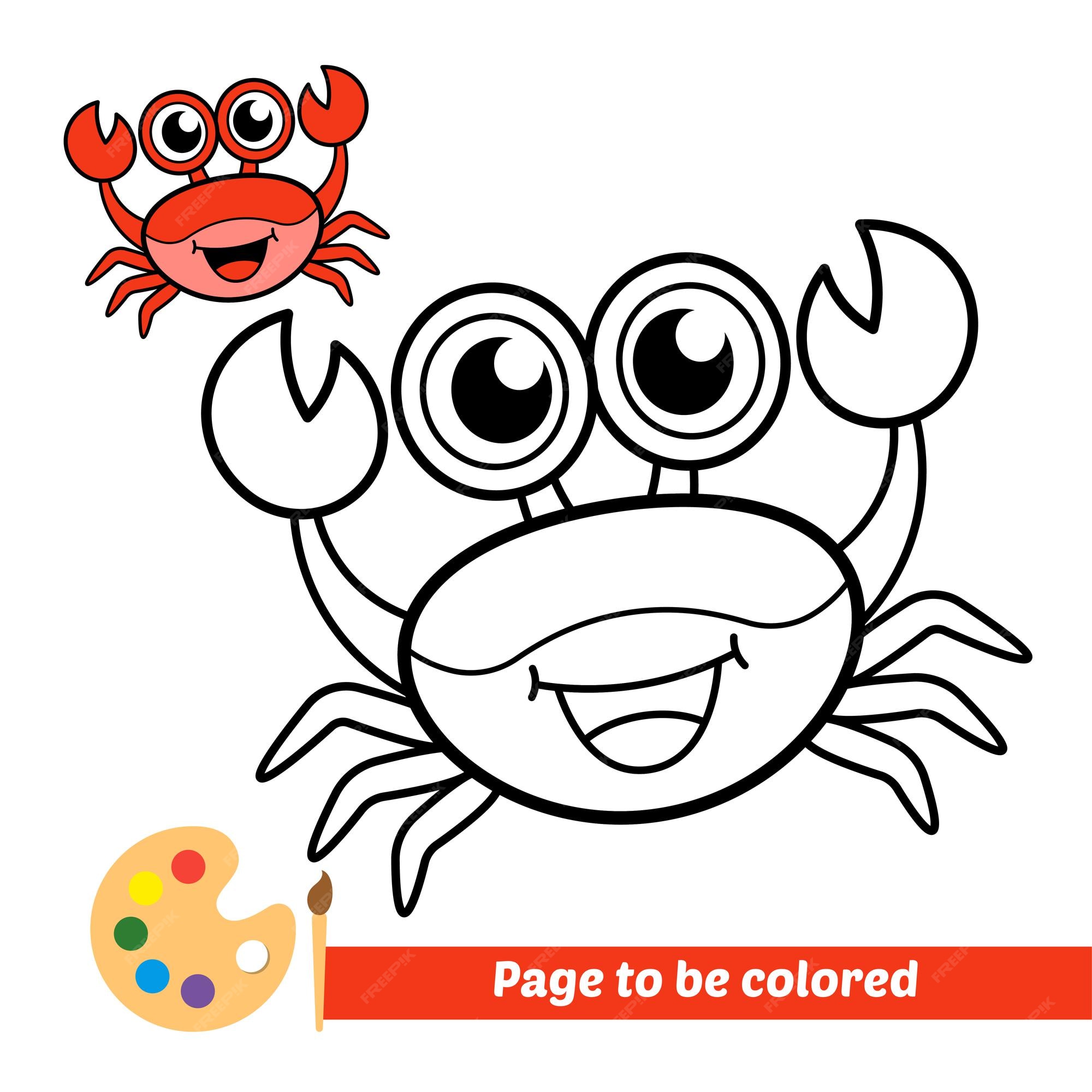 Premium Vector | Coloring Book For Kids, Crab Vector