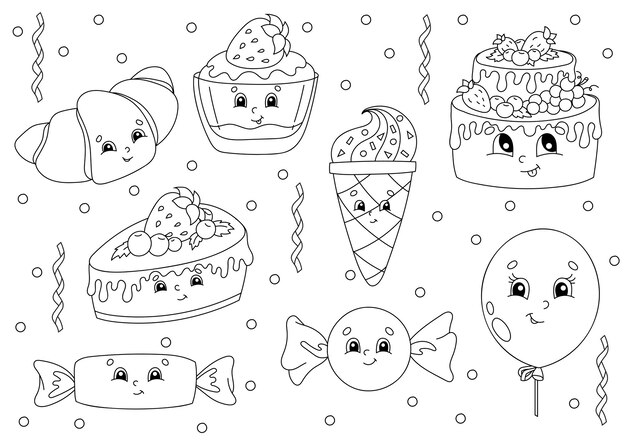 Download Premium Vector Coloring Book For Kids Happy Birthday Theme