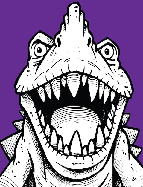 Free vector coloring book of scary monsters illustration