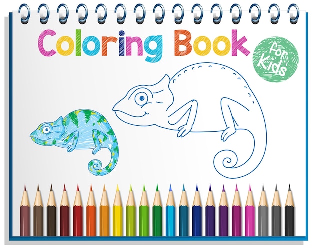 Бесплатное векторное изображение Книжка-раскраска для детей