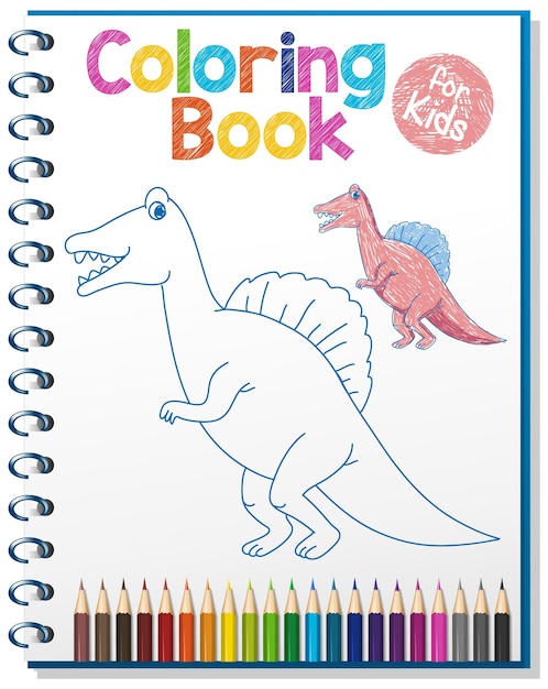 Бесплатное векторное изображение Книжка-раскраска для детей