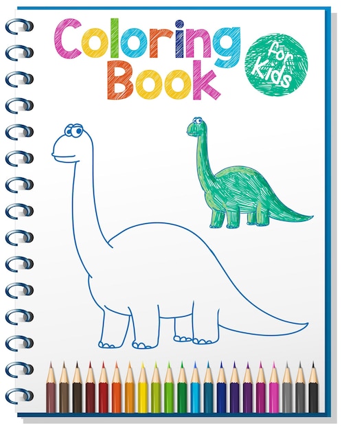 Free vector coloring book worksheet for kids