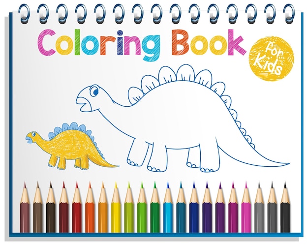 Vettore gratuito foglio di lavoro del libro da colorare per bambini