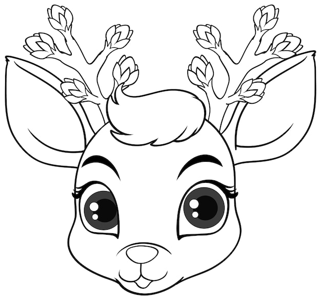 Coloring page outline of cute deer