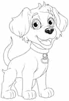 Free vector coloring page outline of cute dog