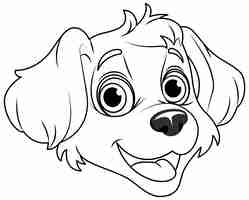 Free vector coloring page outline of cute dog