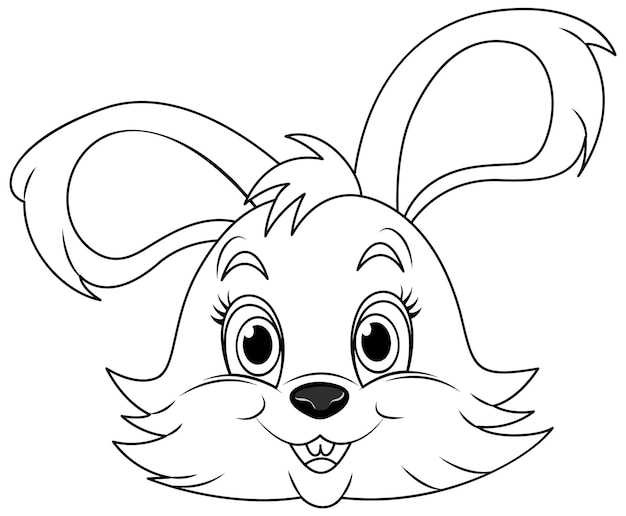 Free vector coloring page outline of cute rabbit