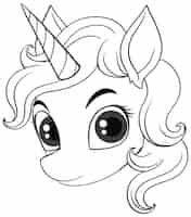 Free vector coloring page outline of cute unicorn