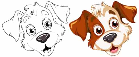 Бесплатное векторное изображение Окраска страницы контур милой собаки