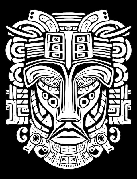 coloring page Tribal head design