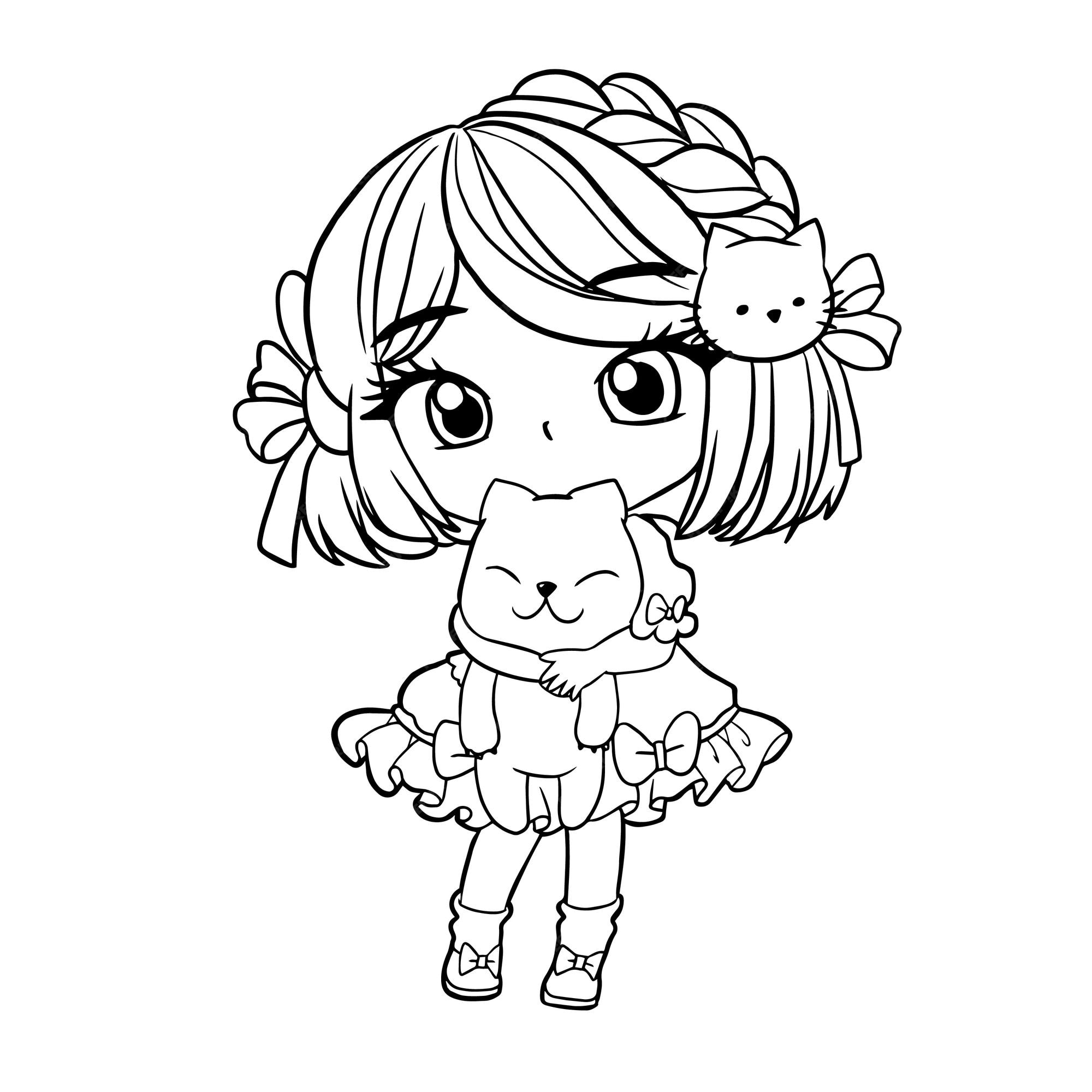   Kawaii Anime Coloring Pages Best